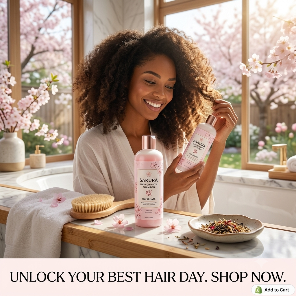 Sakura Hair Growth Shampoo 300ml 🌸 Stronger, Shinier Hair