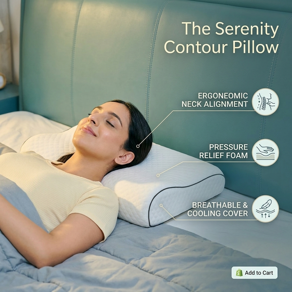 Memory Foam Orthopedic Pillow for Neck Pain Relief