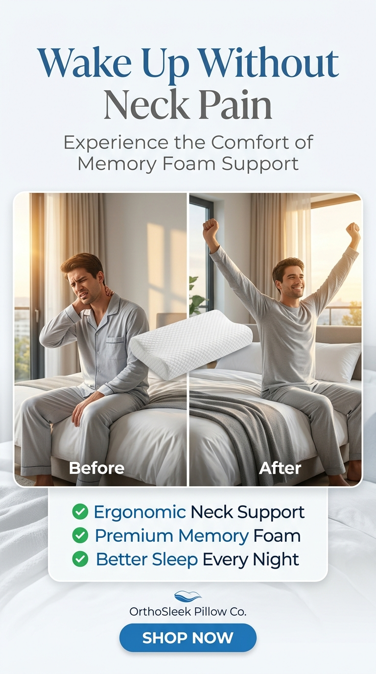 Memory Foam Orthopedic Pillow for Neck Pain Relief