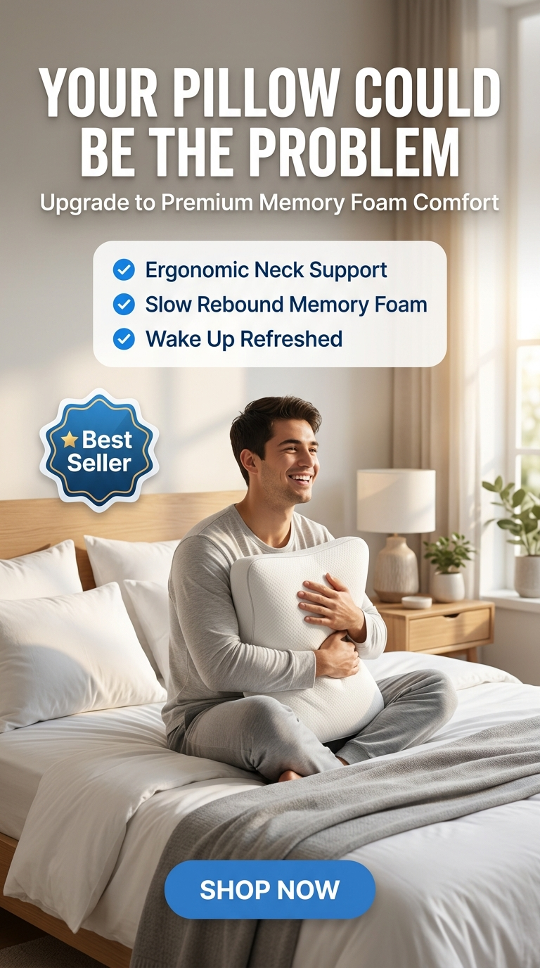 Memory Foam Orthopedic Pillow for Neck Pain Relief